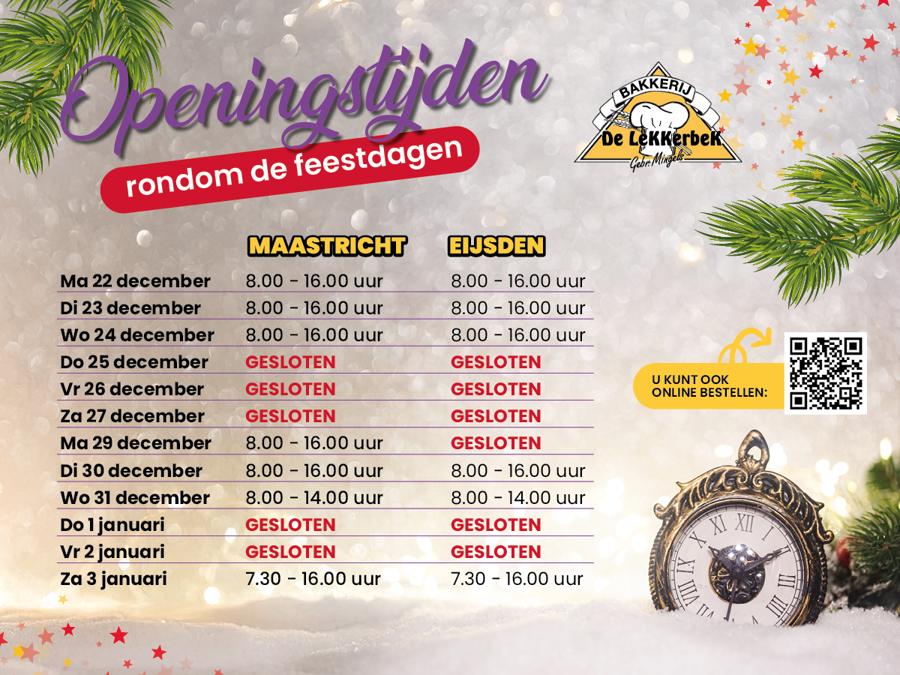 🎄Openingstijden winkels rondom de feestdagen 🎄